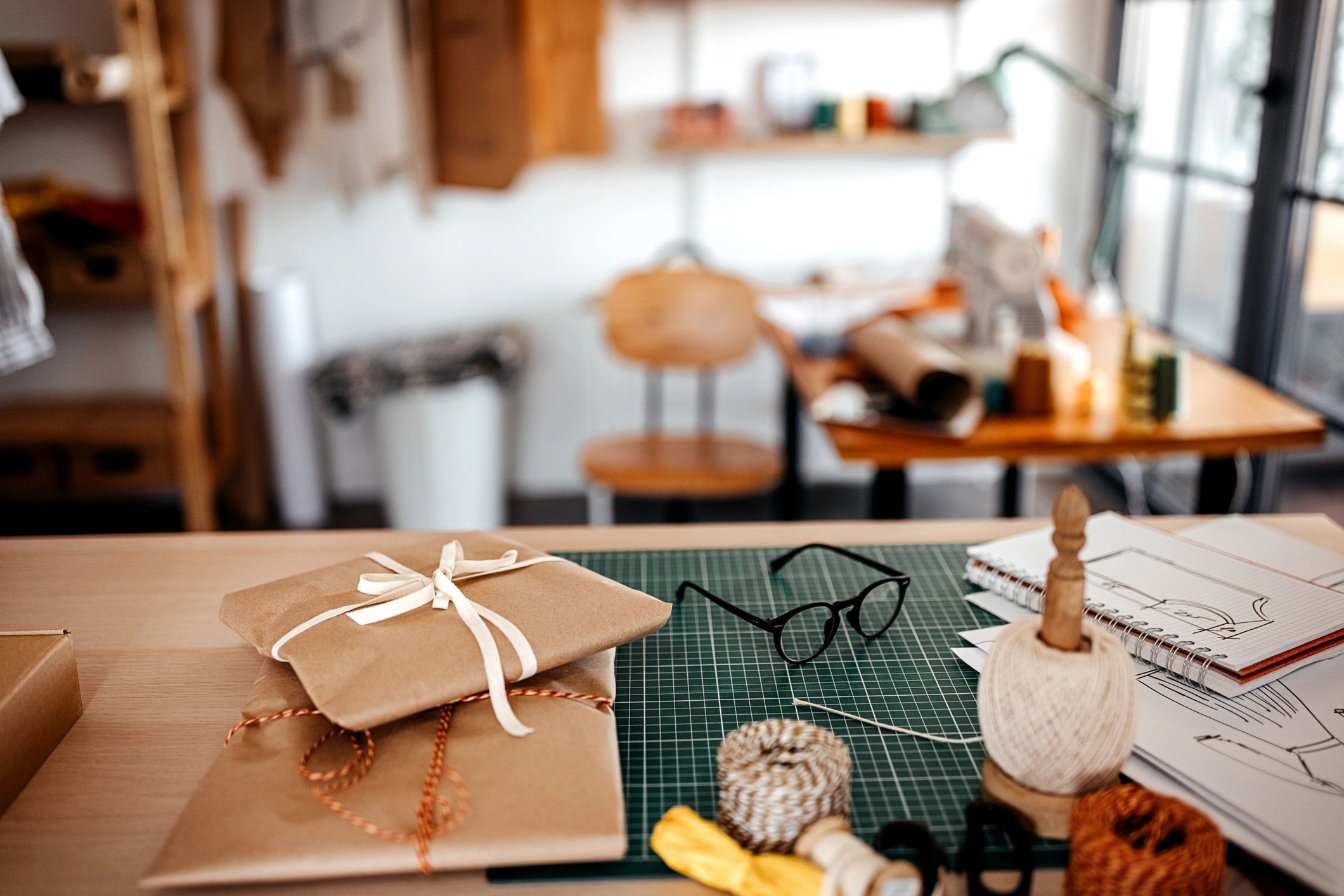 Handmade packages prepared for delivery