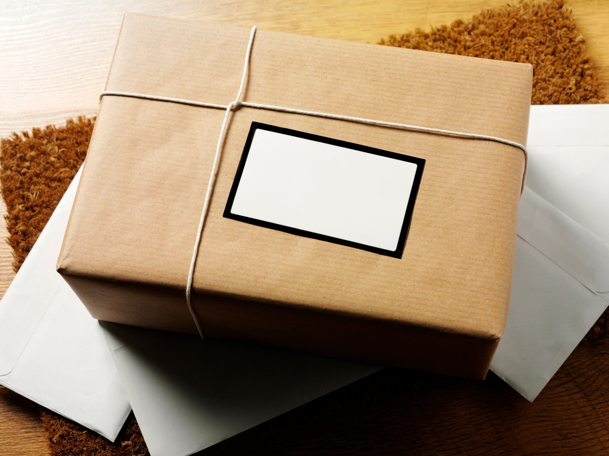 Wrapped parcel ready to be shipped