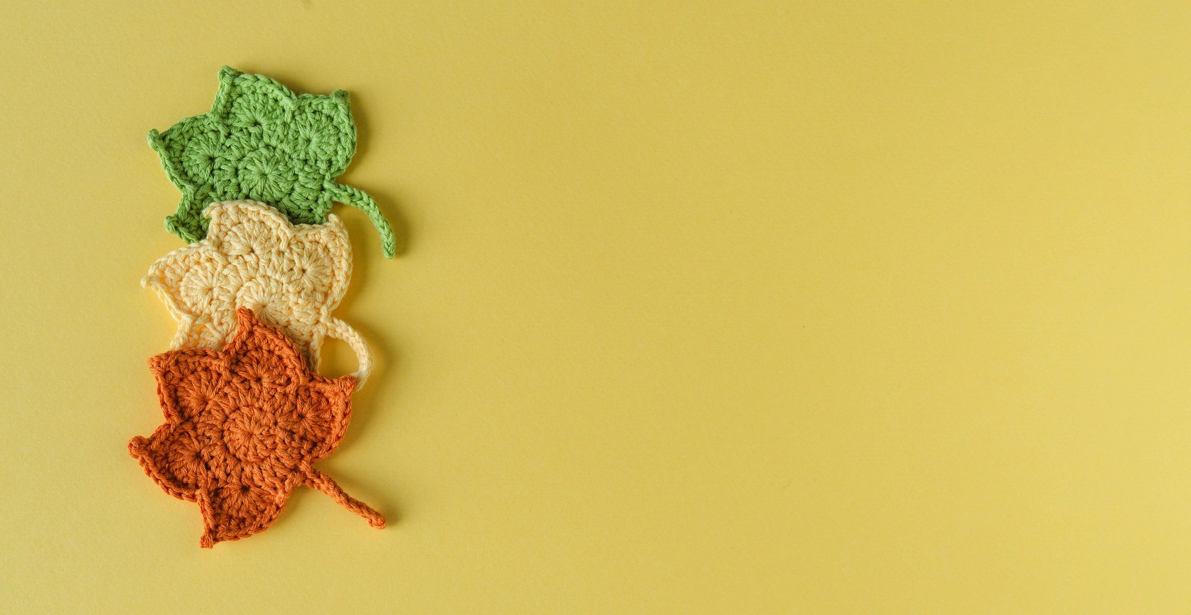 Crocheted leaf keychain style pieces