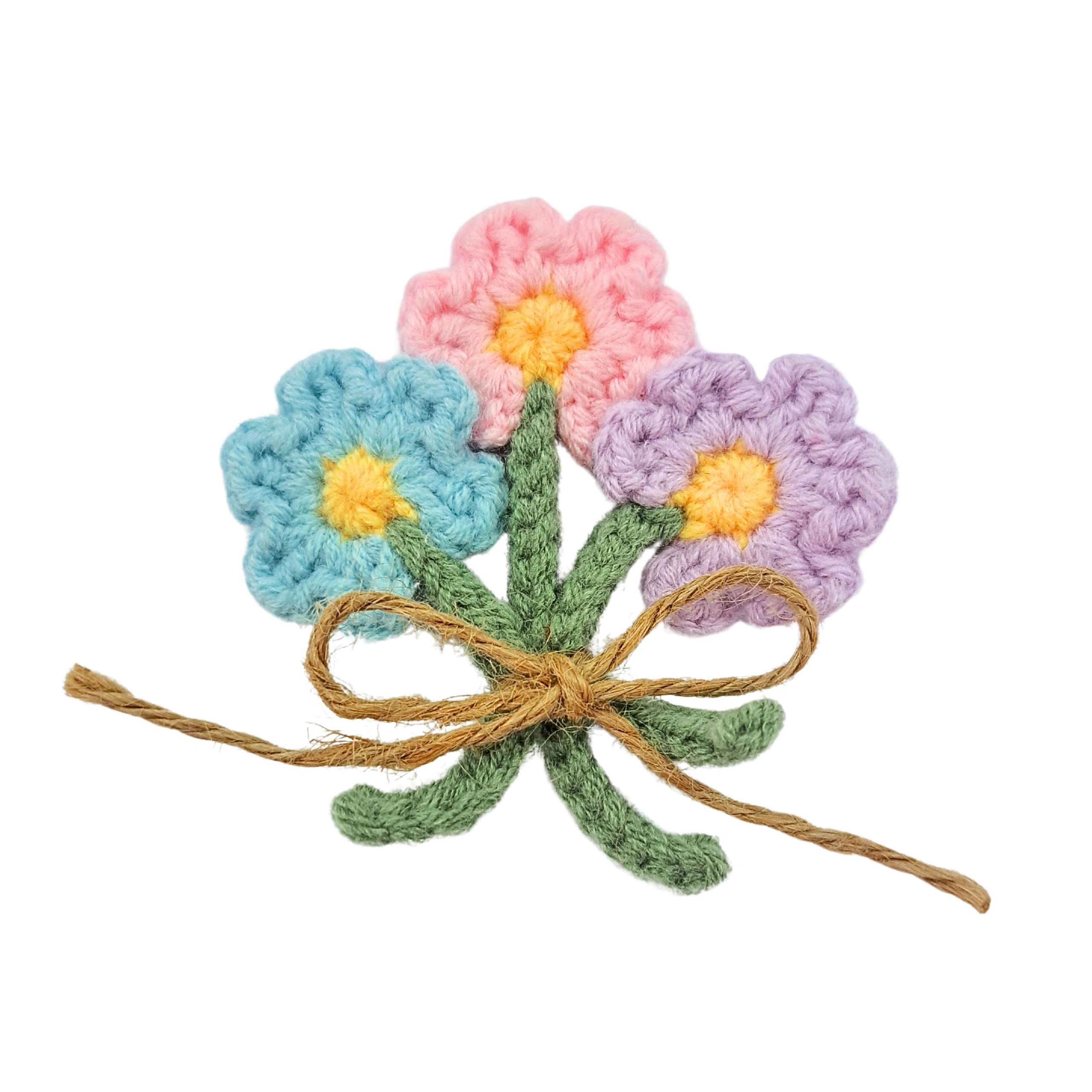 Pastel crochet flower bouquet