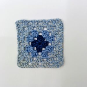 Handmade crochet motif minimal composition