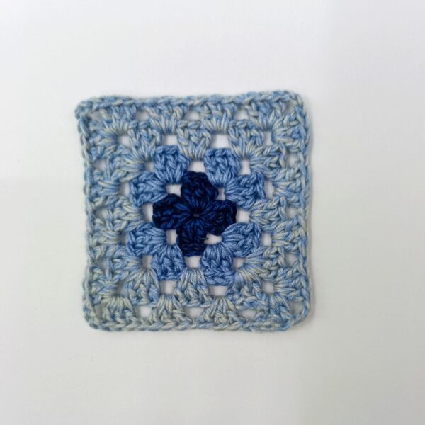 Handmade crochet motif minimal composition