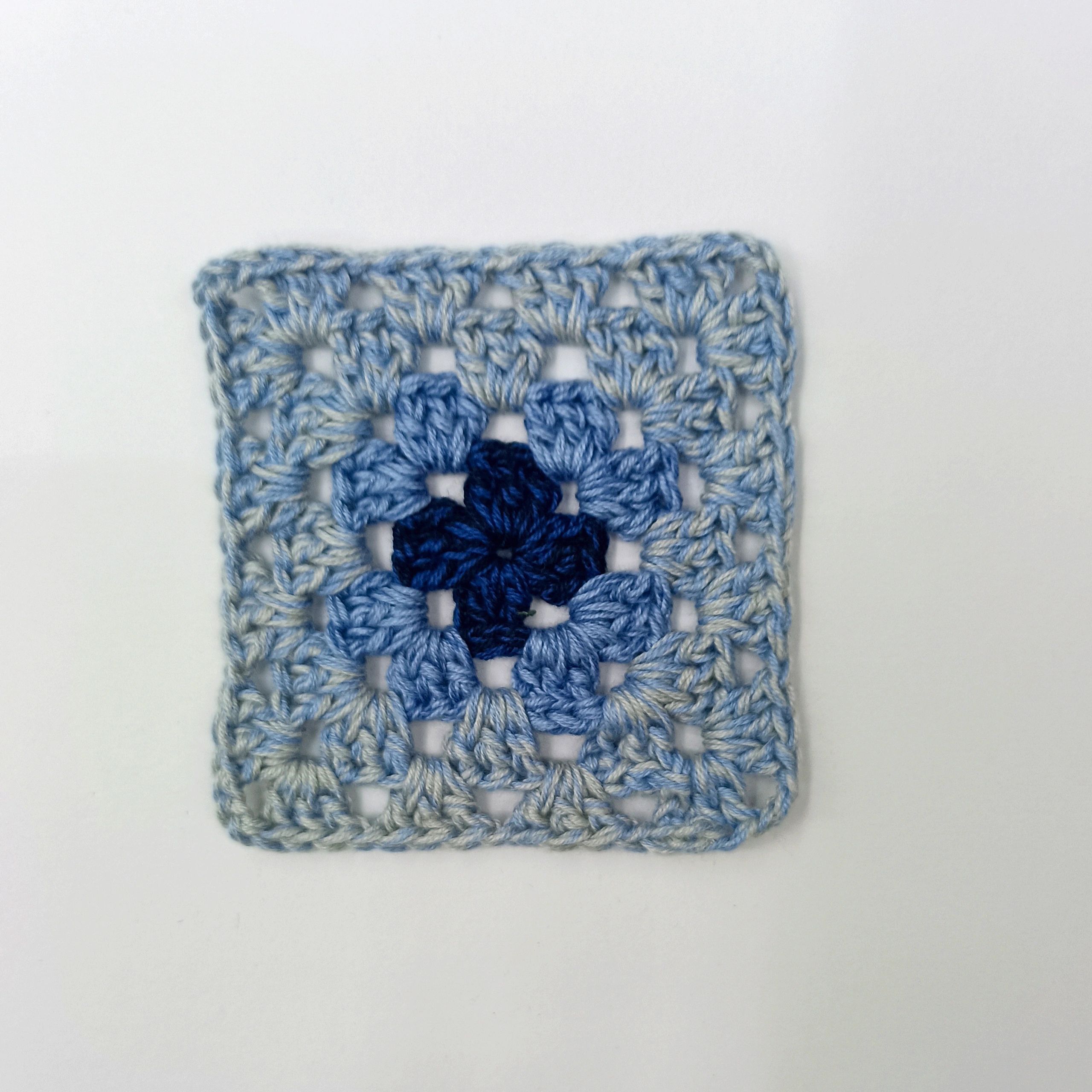 Handmade crochet motif minimal composition