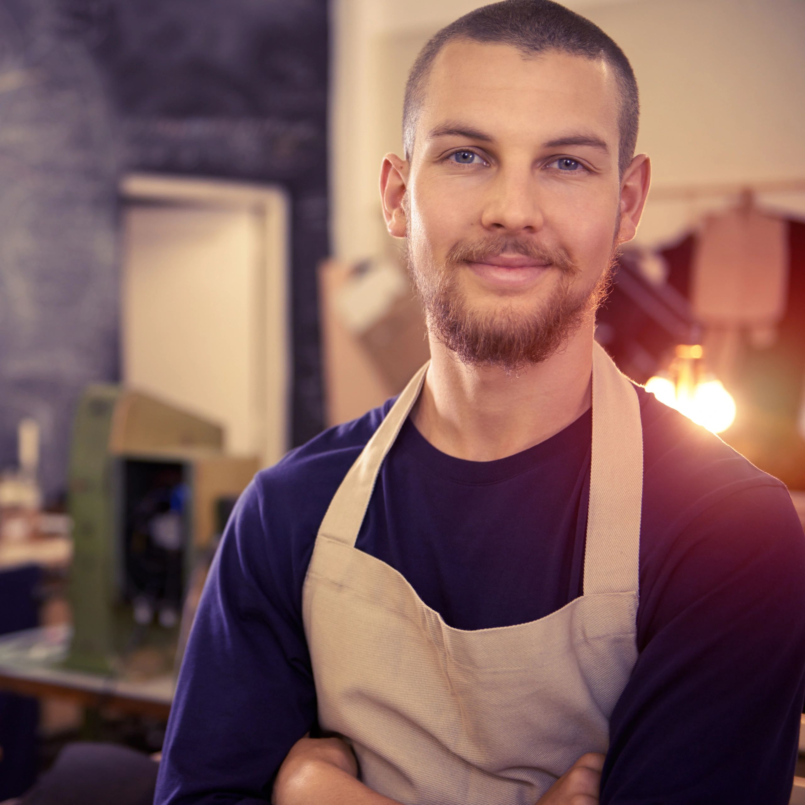 Portrait of happy handmade customer