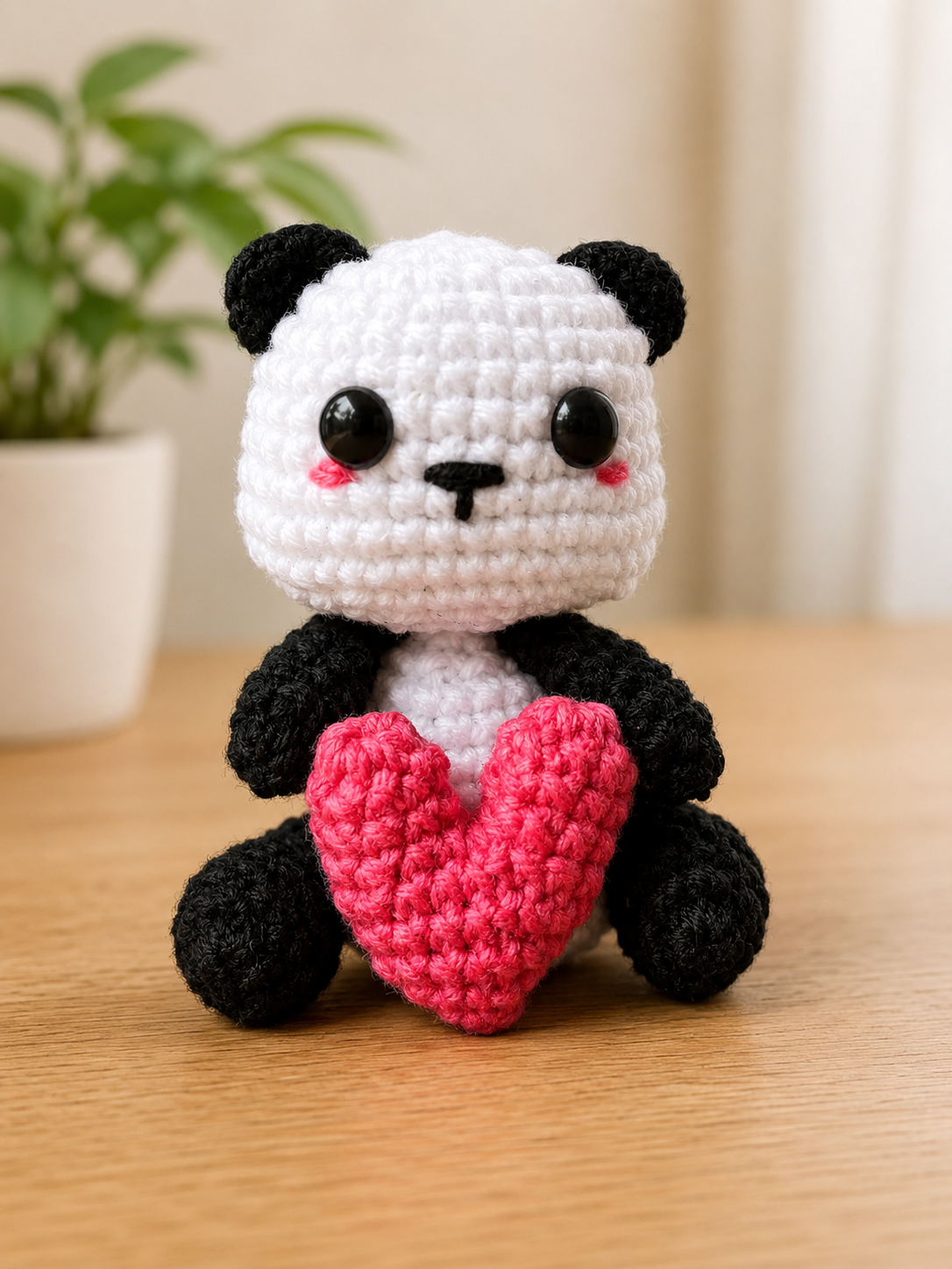 crocheted panda, gift for any occasion, affordable toy, soft crochet toy, deskside toy, made by kimistore